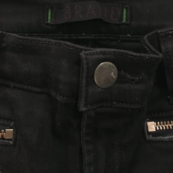 J Brand Black Skinny Moto Jeans with Zippers - Picture 4 of 5